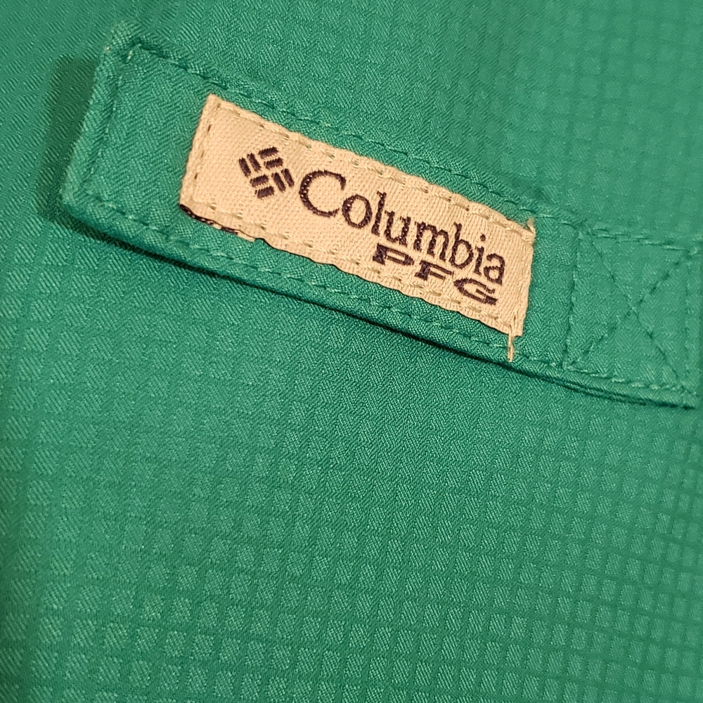 Columbia PFG Tamiami II Short Sleeve Fishing Shirt Womens XL Teal Vented - Picture 3 of 6